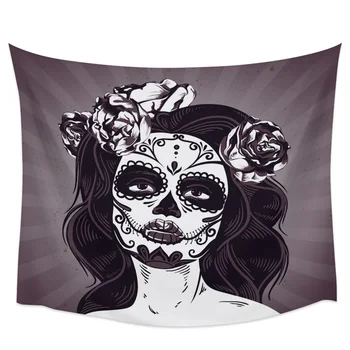 

Mask Flowers Woman Line Art Tapestry Wall Hanging Bedroom Wall Tapestry Picnic mat yoga mat living room wall decoration