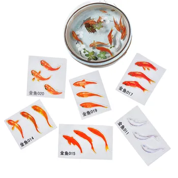 

45Pcs Creative 3D Simulation Red Fish Resin Decorative Sticker Fit DIY Phone Case Molds Micro Landscape Scrapbooking Stickers