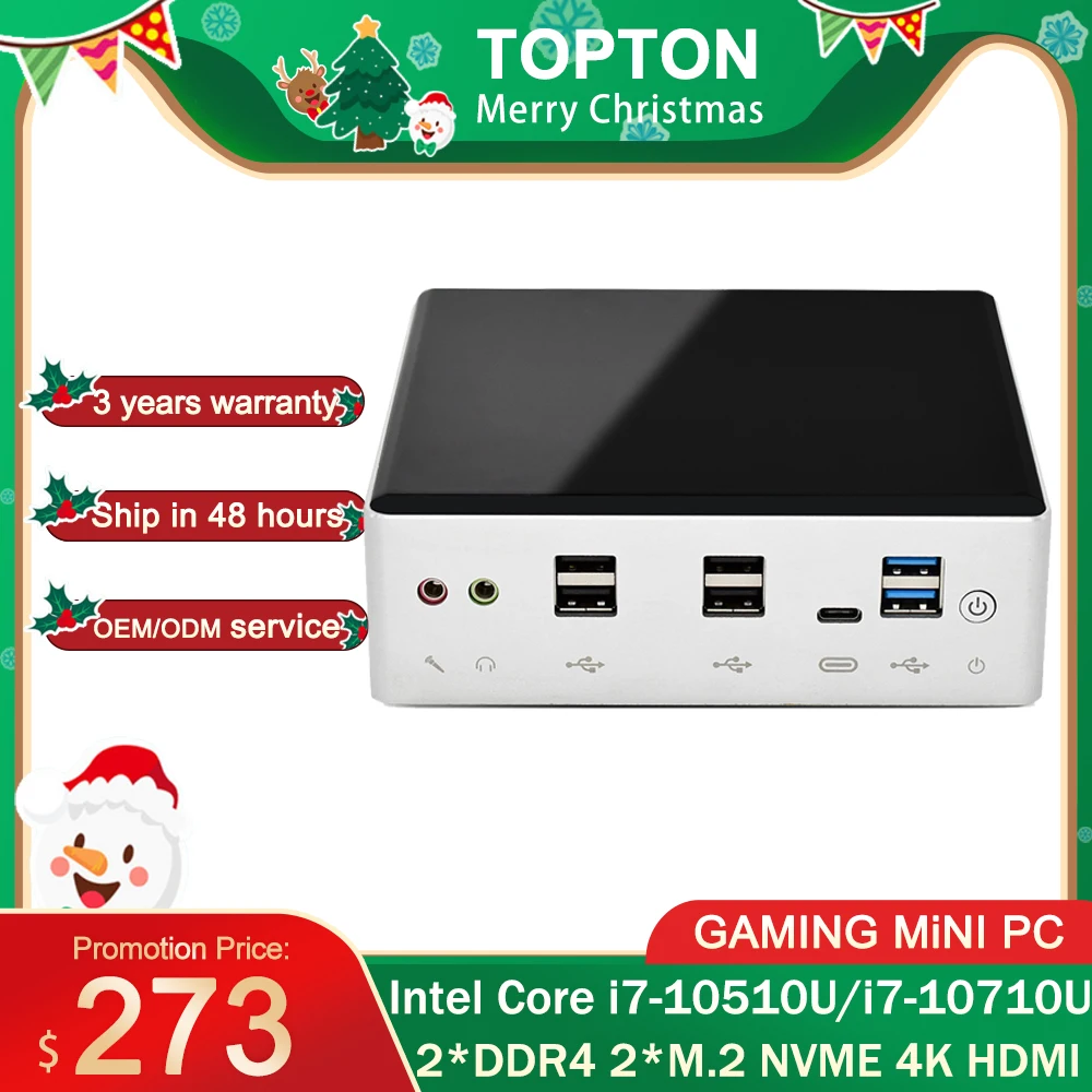 2021 Topton New Intel Core i7 10810U 10710U Mini PC Windows 10 TV BOX Dual Lan DP HDMI Band WIFI Desktop Computer | Компьютеры и офис