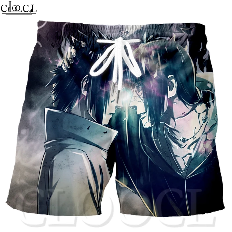 Шорты CLOOCL NARUTO HOKAGE Uchiha Sasuke мужские с японским аниме рисунком свободные эластичные