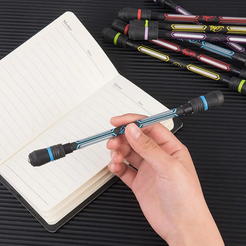 Uds divertido girando de pluma para niños antideslizante truco de los estudiantes bolígrafo de Gel de escritura papelería de Kawaii DE LA ESCUELA suministros