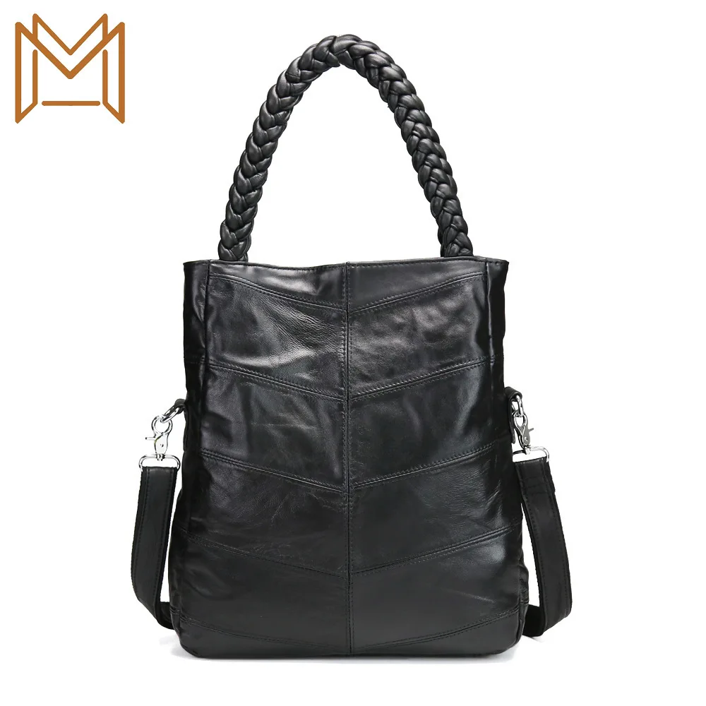 

Pure Sheepskin Skin Split Manual Weave Messenger Hand Bill Lading Shoulder Leisure Time Concise Support Special