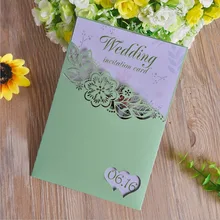 30 комплектов 130*190 мм 5 цветов милое лазерное вырезанное персонализированное приглашение на свадьбу открытки, поздравительные открытки Настройка визитных карточек вечерние принадлежности