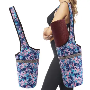 

Fitness Yoga Mat Bag Casual Fashion Canvas Yoga Pad Storage Bags With Large Size Zipper Pocket Fit Most Size Tote Sling Carrier