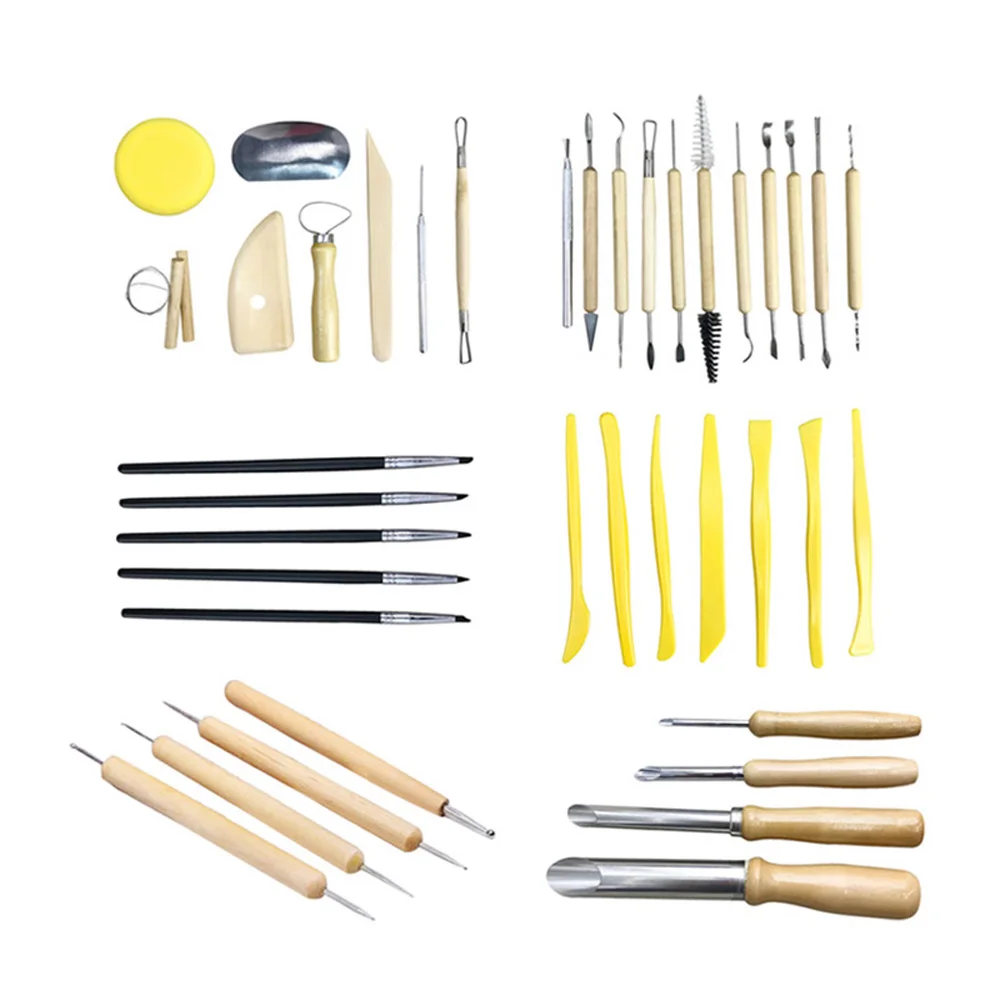 40 шт./компл., глиняных скульптур, инструменты для резьба, керамика набор инструментов искусство ремесла набор инструментов для глины