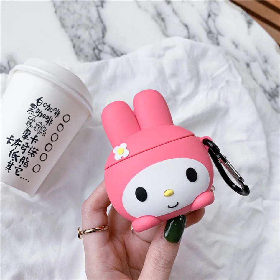 

Cute Pink Earphone Cases For AirPods Cartoon Silicone Case For Apple Airpods 2 Wireless Bluetooth Headphone Protective Cover