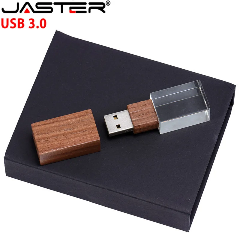 JASTER Wedding Photography Custom LOGO Wooden Crystal Wooden USB 2.0 64GB 32GB 16GB 4GB Version mem