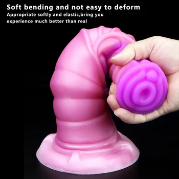Soft Realistic Fox Dog dildo suction double layer silicone Fake penis lifelike Sex Toys For women sex masturbator Monster dildos 6