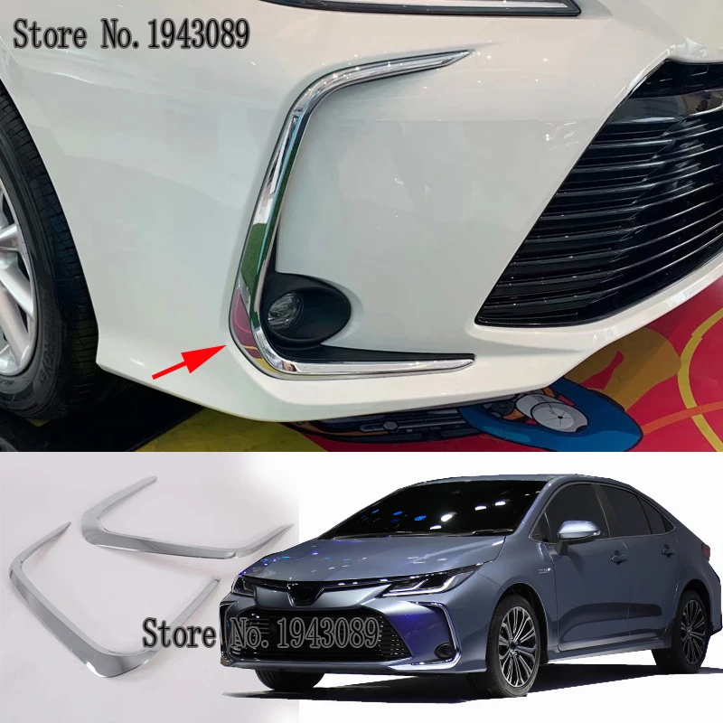 

Fit For Toyota Corolla E210 Sedan 2019 2020 Car Styling ABS Front Fog Light Lamp Decor Cover Trim 2pcs Auto Accessories