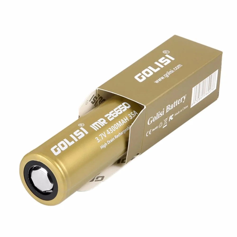 GOLISI S43 26650 Перезаряжаемые Батарея 3,7 V 35A Высокая утечка 4300 мА/ч, низкое внутреннее сопротивление для Светодиодный фонарики Налобные