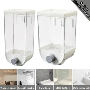 

Kitchen Wall Mounted Rice Storage Tank Dry Food Grain Dispenser Grain Rice Bean Sealed Jar Oatmeal Dispenser Grain Storage Box