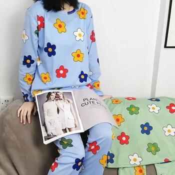 

Womens Pajamas Sets Sleepwear 2 Pieces Pyjama Set Sleep Lounge Long Sleeves Ladies Bathrobe nightgowns Sleepwear Pajama Suit