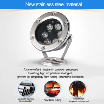 

IP68 Waterproof 10W RGB LED Light Garden Fountain Pool Pond Spotlight Super Bright Underwater Light Lamp 3/6/9w