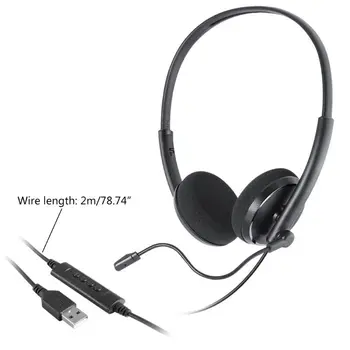 

Headset with Mic Stereo Headphone Earphone Wired Adjustable PC Customer Service Video Conference