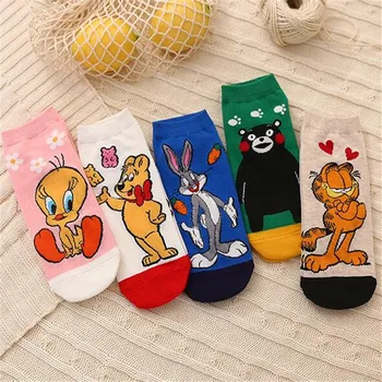 

Korea Style Women Short Socks Cartoon Animal Tiger Rabbit Duck Socks Cute Kawaii Socks Short Cotton Girl Funny Boat Socks Meias