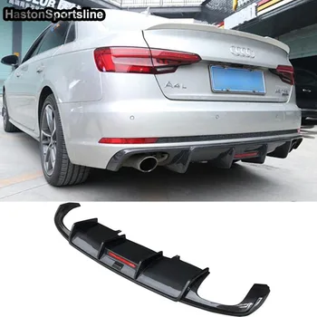 

For Audi A4 B9 S4 S-Line Carbon Fiber Rear Body Kit Bumper Diffuser 2017 +