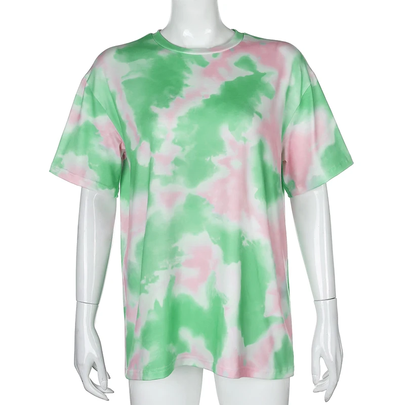 Darlingaga Casual Tie Dye Two Piece Set Women Tracksuit Fashion Summer Top and Biker Shorts Matching Sets Outfits Sportswear New