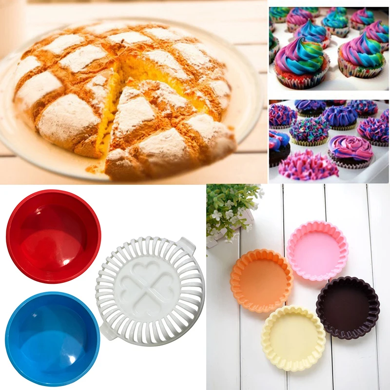 1PC Silicone Round Pudding Mold Cake Decorative Pan Non Stick Baking Tray Muffin Mousse Mould DIY Baking Pastry Tools Bakeware