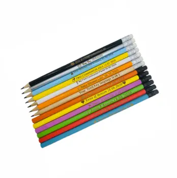 

100 Pcs Personalized Beautiful 19CM Pencil With Rubber New Style Baby Shower Wedding Gift Party Gift