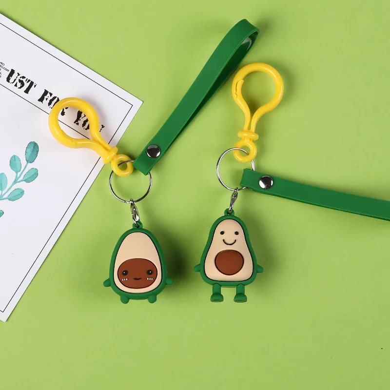 

2019 New Creative Cute Avocado Keychain Cartoon Fruit Pvc Keychain Bag Pendant Car Key Ring Accessories Men Or Women Keyring