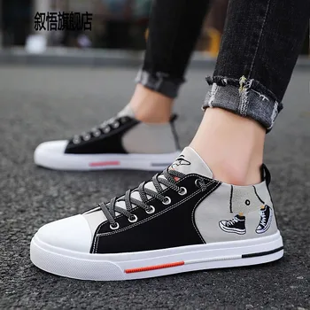 

spring 2020 new net red graffiti fashion shoes canvas shoes Korean version student board shoes high top canvas shoes