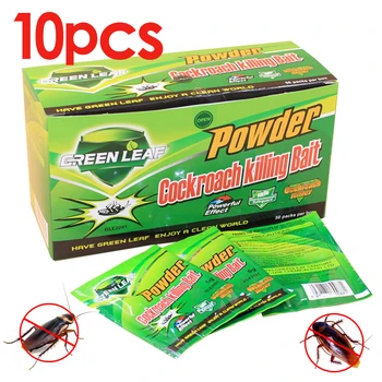 

10Packs Green Leaf Powder Cockroach Killing Bait Insecticide Repellent Russian Cockroaches Killer Repeller Trap Pest Control