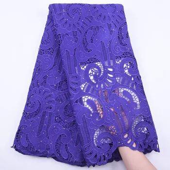 

Latest Guipure Cord Lace Embroiderey French African Cord Water soluble Lace Fabric 2020 High Quality Nigeria Lace For Wedding
