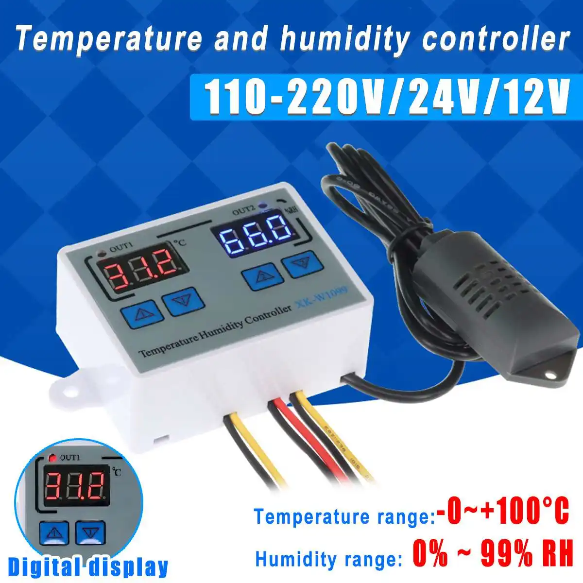 110 V-220 V 12V 24V Smart Digital влажности Температура контроллер термостат терморегулятор инкубатор водонагреватель температура регулятора