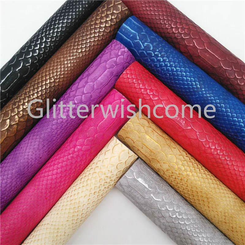 Glitterwishcome 21x29 см А4 Размер винил для бантов металлическая змеиная Синтетическая