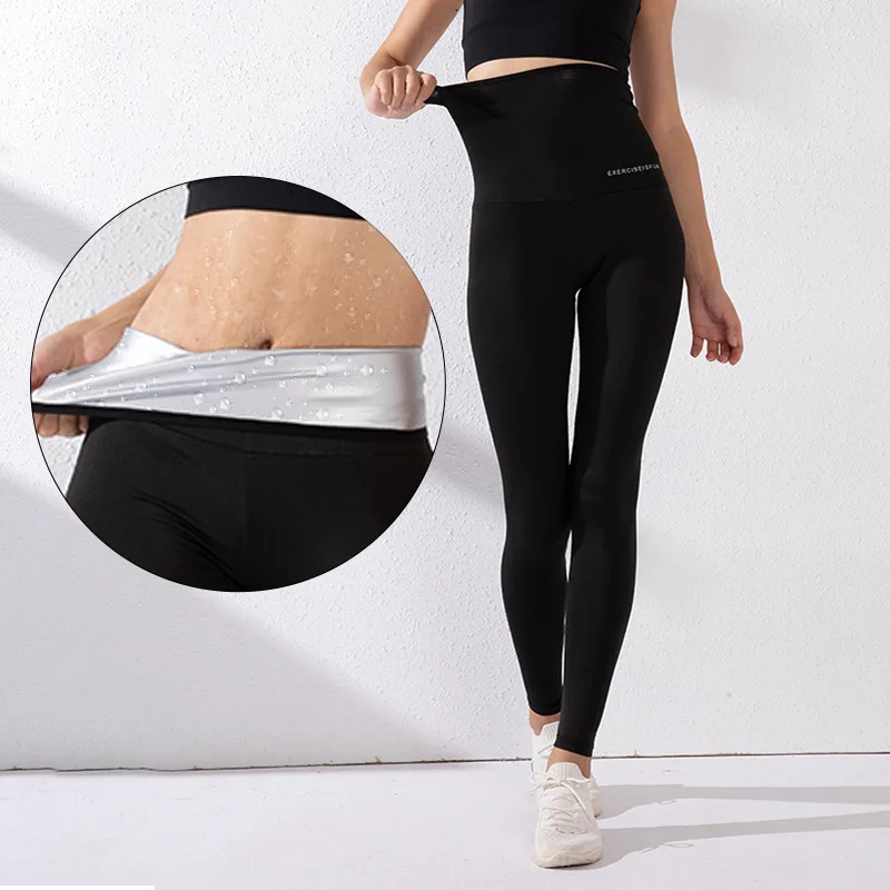

Sweat Slimming Yoga Pants Quick-drying Stovepipe Five-point Pants Women's Fat-burning Sweaty Belly Sweatpants