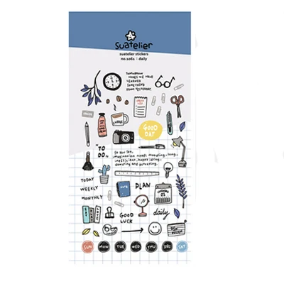 SONIA Daily Paper Sticker DIY Decorative Diary Scrapbook Planner Journal Stickers Kawaii Stationery School Supplies Papeleria C11 Stationery