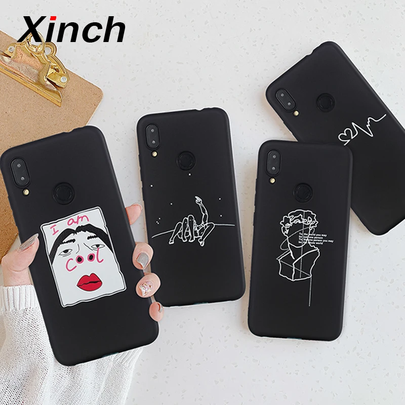 Xinch крутой чехол с мультяшными буквами для Xiaomi Redmi 4A 4X 5A 5 Plus 6A 6 Pro S2 Note 7 задняя