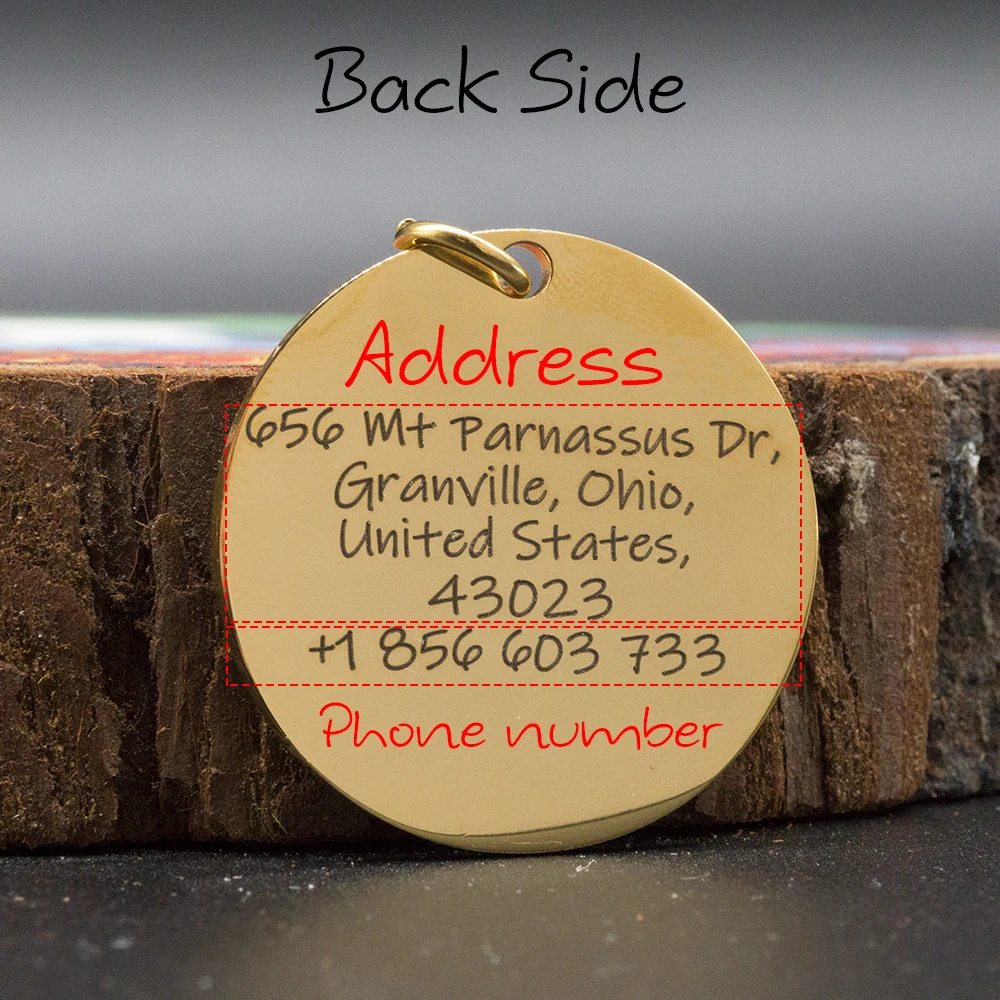 Dog ID Tag Engraved Retro Personalized Name ID Tag for Dogs Cats Puppies