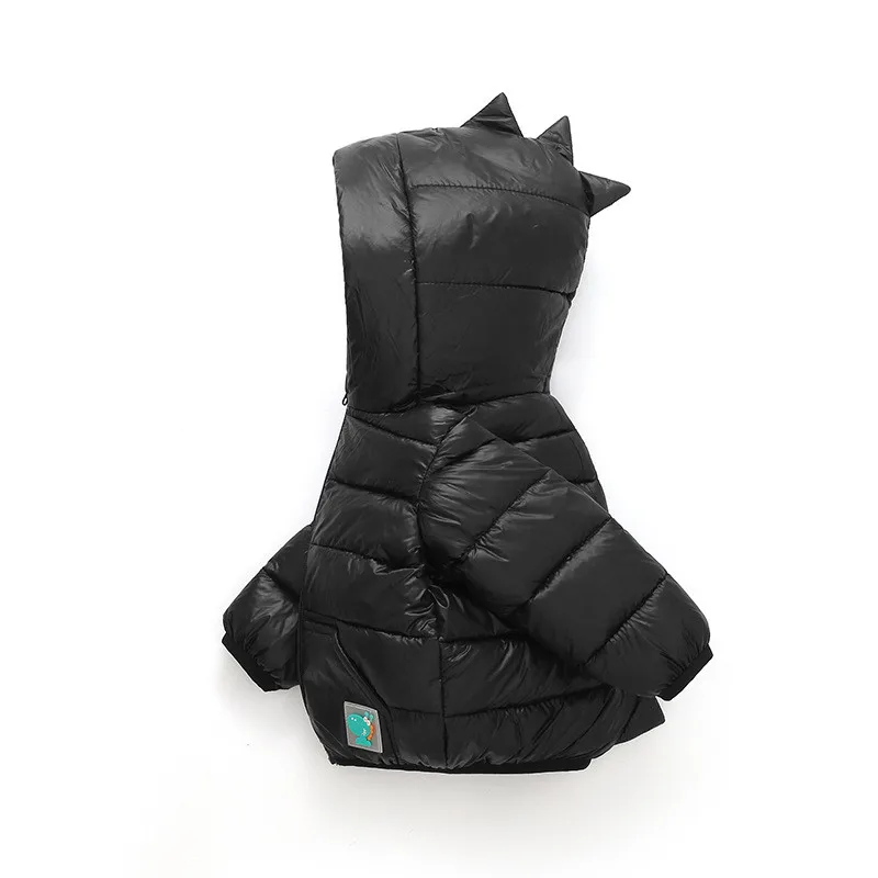 Baby Girls Hooded Down Jackets Coats Spring Boys Cartoon Dinosaur Thicken Warm Jacket Newborn Toddler Kids Girl Zipper Outerwear