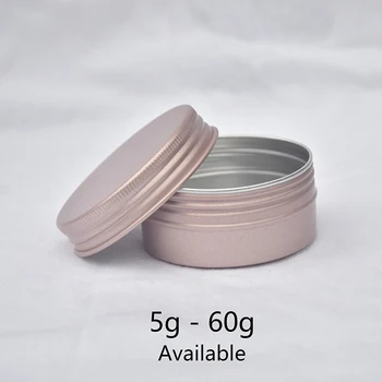 

5g 10g 20g 30g 50g 60g Empty Aluminum Jar Lip Balm Makeup Cream Lotion Packaging Rose Gold Refillable Containers Metal Bottle