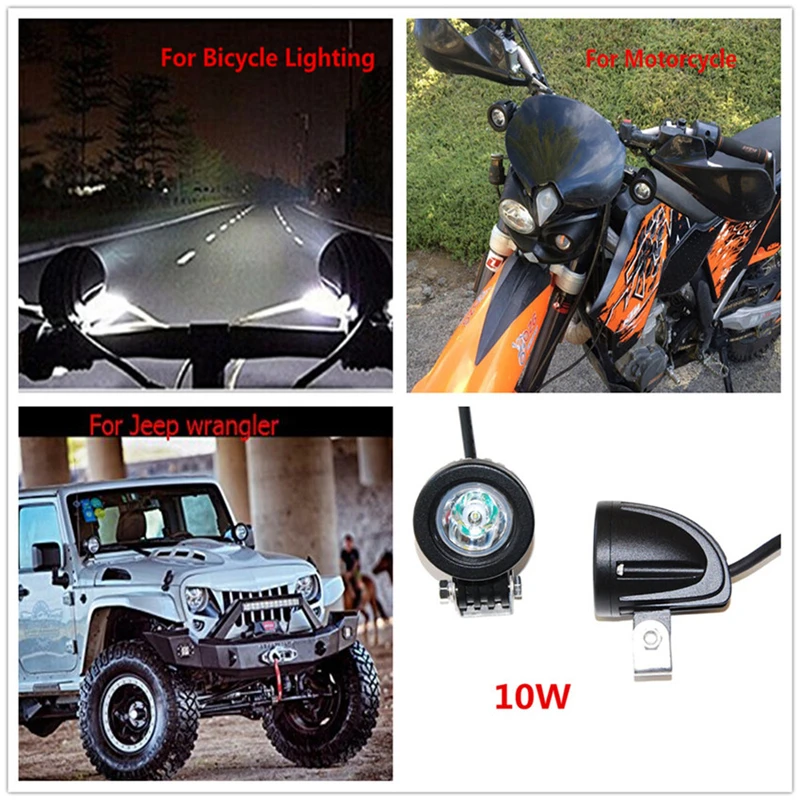 2 шт. 10 Вт мини хвост авто светодиодные внедорожные фары Противотуманные фары прожектор/прожектор для автомобиля мотоцикла лодки ATV