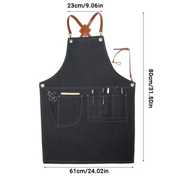 

2020 New Fashion Adjustable Work Apron Chef Cooking Kitchen Apron For Woman man bib unisex Waiter BBQ Hairdresser Work Uniform
