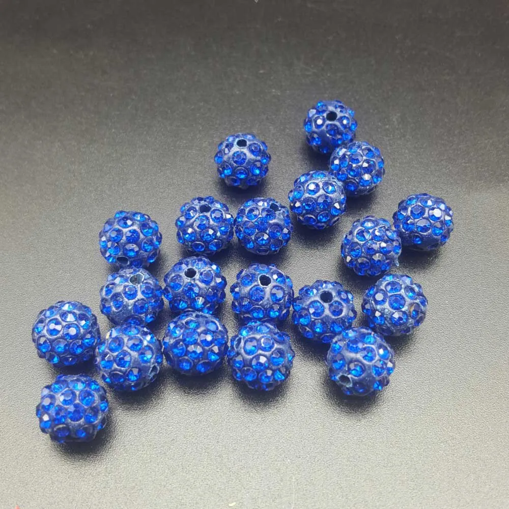 blue QIBU 20 шт 10 мм Стразы, круглые бусины Шамбала, браслет, серьги, аксессуары для изготовления ювелирных изделий, товары для рукоделия - Цвет: blue