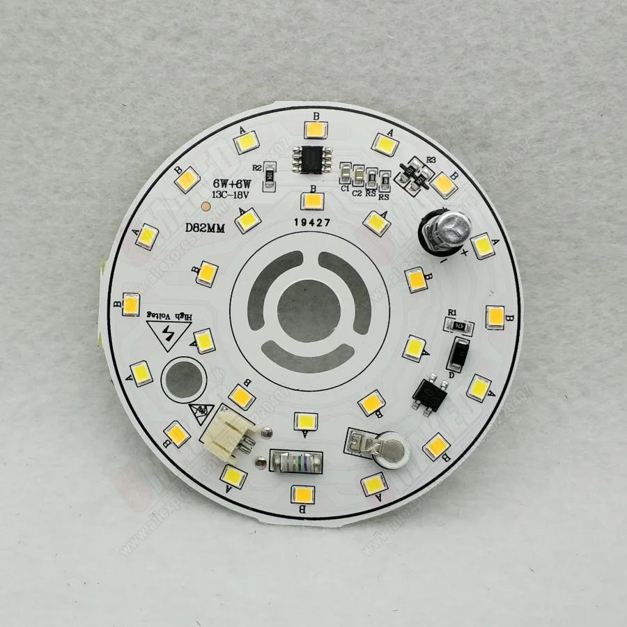 12 Вт+ 12 Вт ac220в led pcb со встроенным IC драйвером для лампы света ...