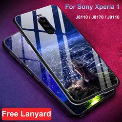 Для sony Xperia 1 чехол J8110 J8170 J9110 задняя крышка звездная звезда закаленное стекло Жесткий чехол для телефона sony 1 Xperia1 стеклянная оболочка