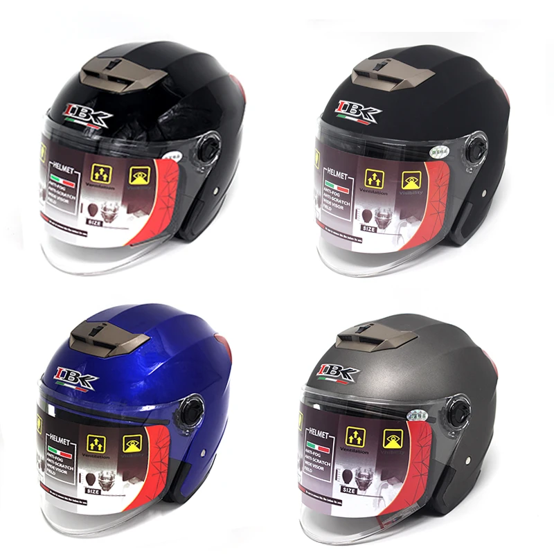 Стиль IBK мотоциклетные шлемы Электрический велосипед Casco шлем унисекс 3/4 анти-УФ с открытым лицом двойной козырек Четыре сезона шлем