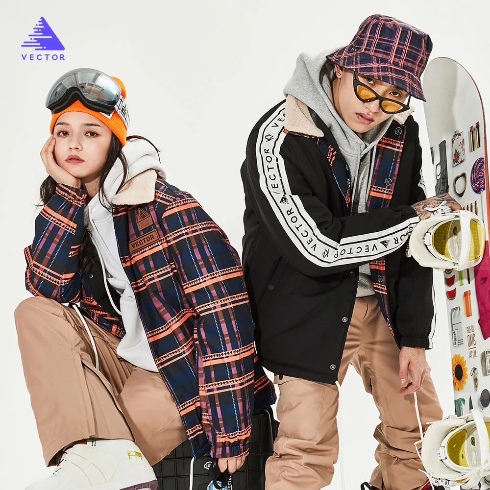

VECTOR Brand Men Women Ski Jacket Reversible Jacket Winter Warm Windproof Waterproof Outdoor Sports Snowboard Ski Fashion Coat