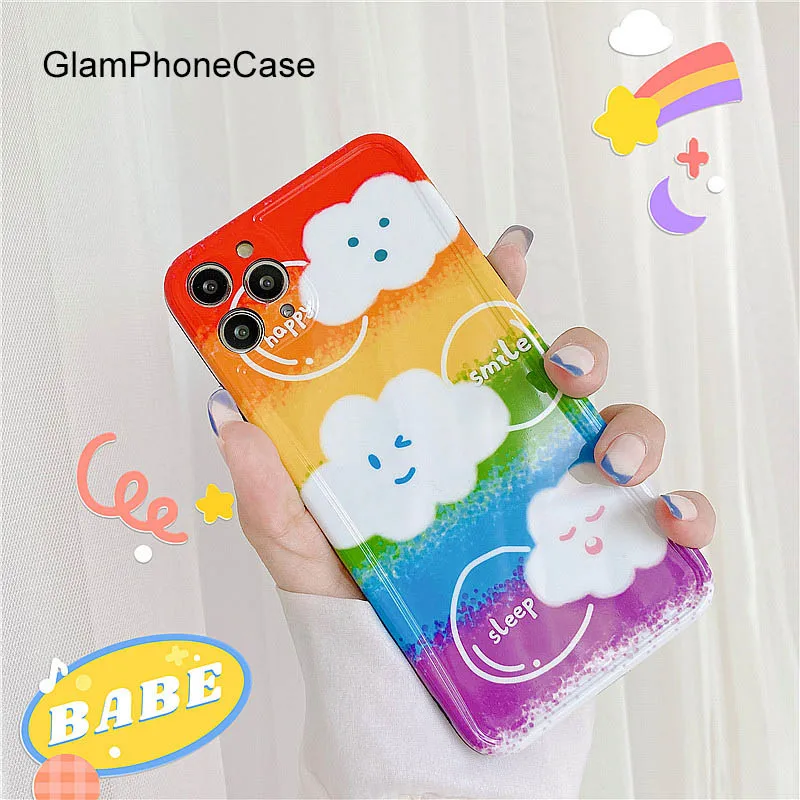GlamPhoneCase Color Cloud Phone Case For iPhoneSE 2 11Pro/Max X XS Max XR Soft Silicone Cover iPhone11 7 8Plus | Мобильные телефоны