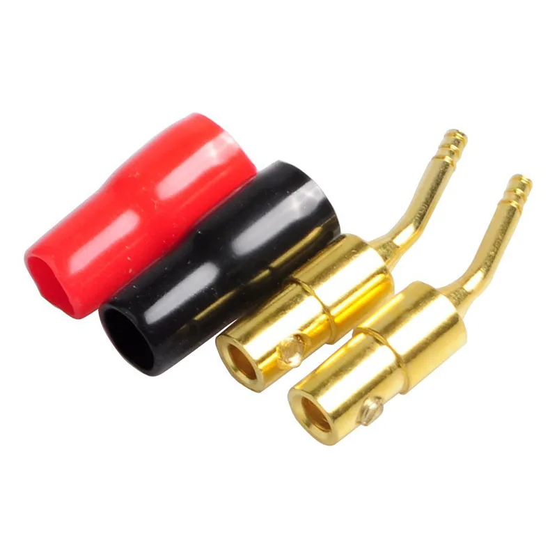 

2-Pair 2mm Banana Plug Screw Type o Speaker Cable Connector Copper Gold Plated