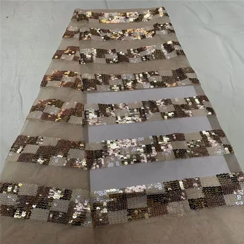 

2020 Latest French Advanced Sequins Nigerian Lace Dress High Quality Sequins Tulle African Lace Fabric Wedding French Tulle Lace