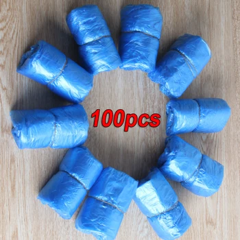 

1000 Disposable Plastic Blue Anti Slip Shoe Covers Cleaning Overshoes Protective