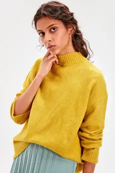 

Trendyol Yellow-Throated Knitwear Sweater TWOAW20KZ0215