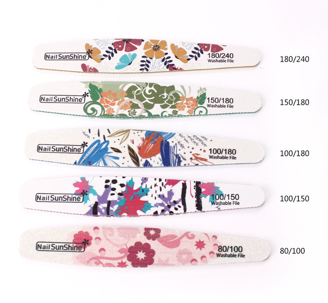 Printed Half Moon Nail file 100/180 Sandpaper Nail File Sanding Gel Polishing files Professional nails manicure file