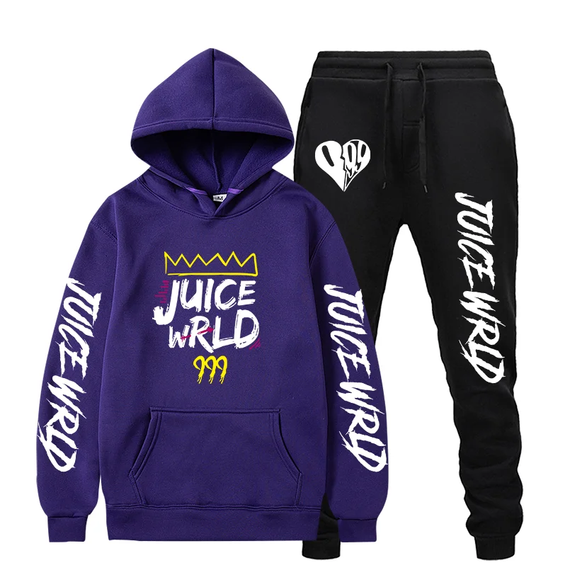 for Juice Wrld Sweats à Capuche e Pantalons 2PCS Unisex Hip Hop Sweatshirt XXS-4XL Homme Femme Survêtements Garçon Fille Sweatshirt Sets