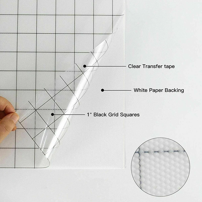 Adhesive Clear Vinyl Transfer Paper Tape Roll Clear Alignment Grid Art  Decal Sign Vinyl Sticker Cutting Craft Decals 30.5x150cm - Patches -  AliExpress